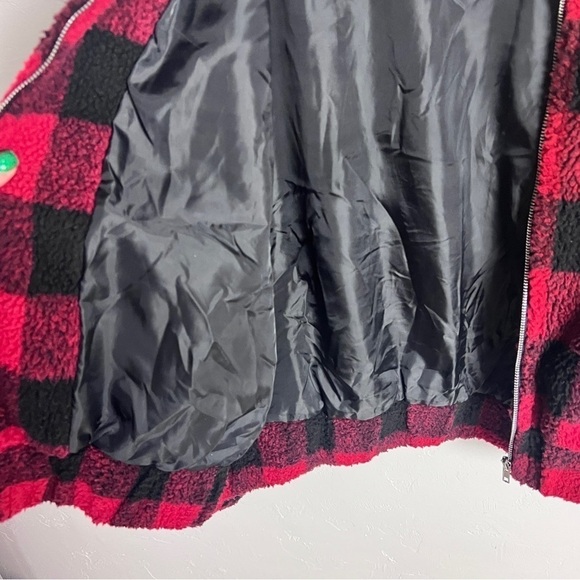 Plaid jacket fuzzy sherpa coat - Picture 9 of 13